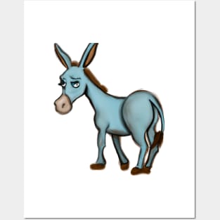 Cute Mule Drawing Posters and Art